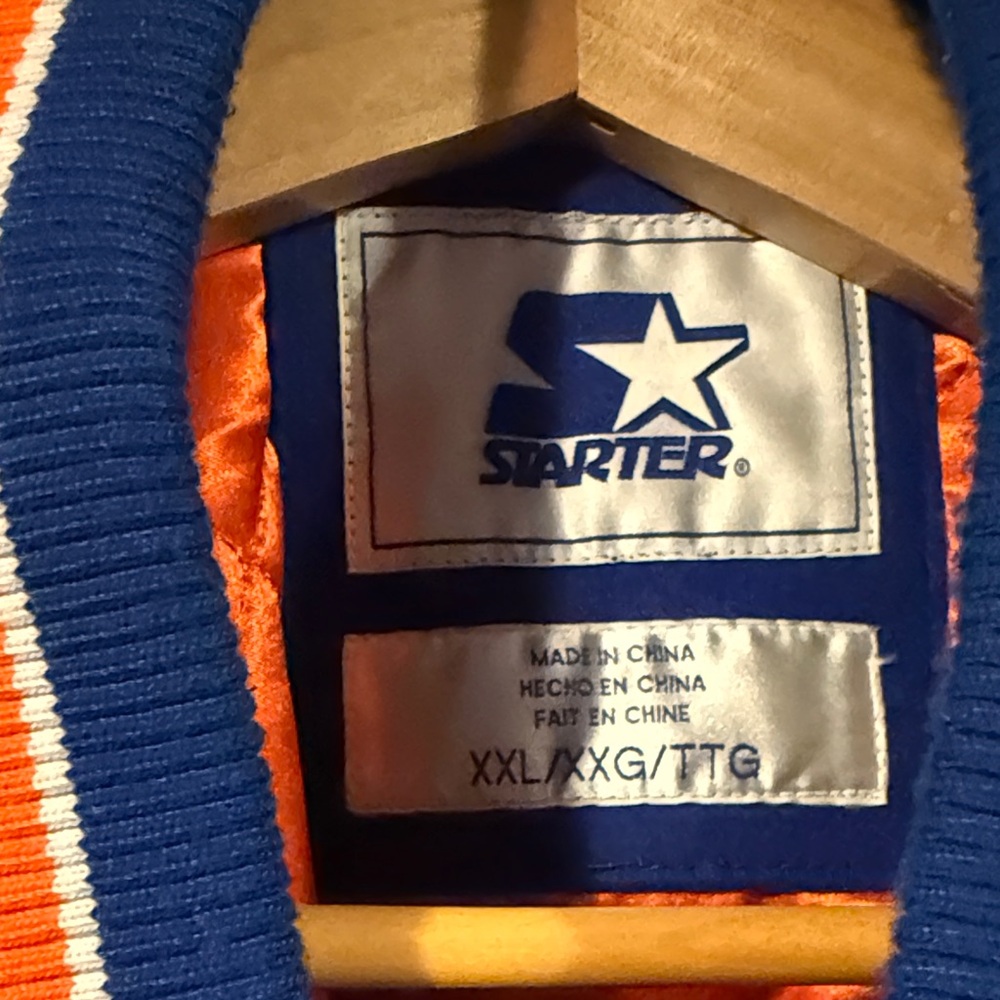 Vintage Coming to America STARTER Blue and Orange NY Mets Pin Varsity Jacket - Picture 2 of 4